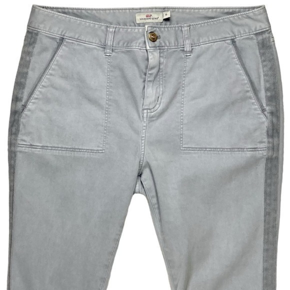 Vineyard Vines Pants Womens Size 10 Grey Blue Stretch Zipper Hem Moto High Rise - Picture 2 of 10